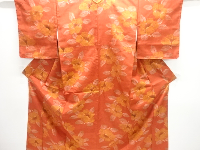 JAPANESE KIMONO / TSUMUGI / WOVEN FLOWER 